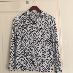 Divided H & M Black and White Button Down Size 2